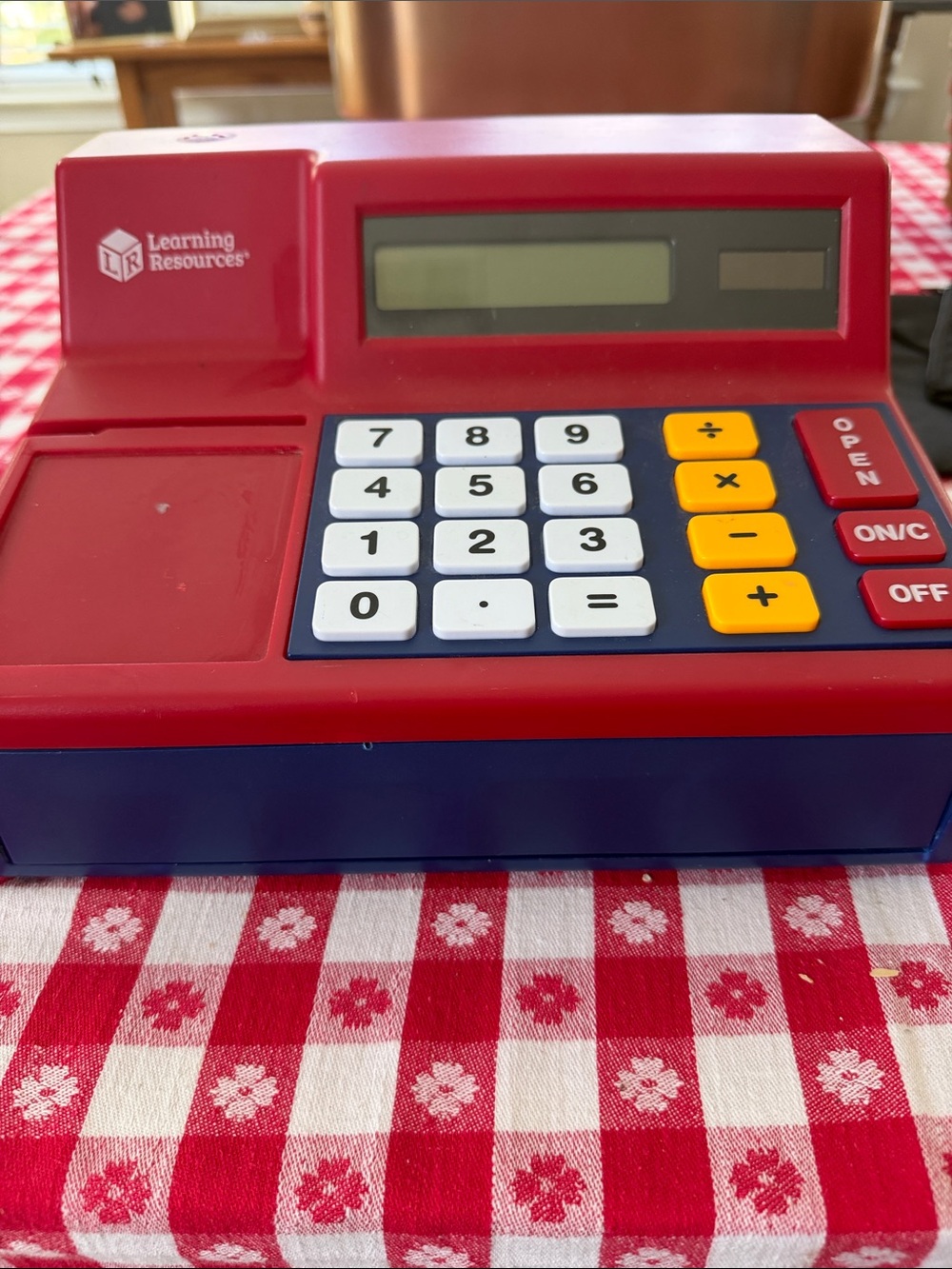 Learning resources Red Toy Cash Register - Kids Play Calculator